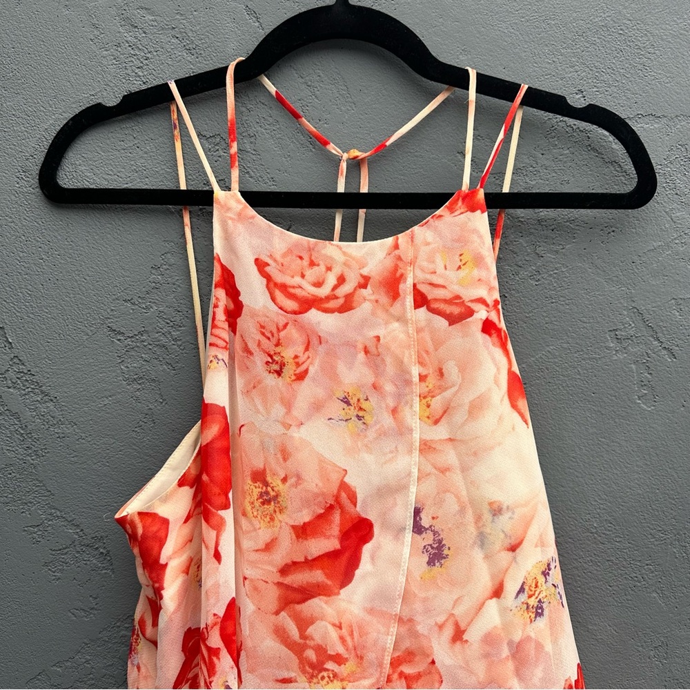 Chiffon Floral Pattern Layered Spring Dress - Picture 2 of 9